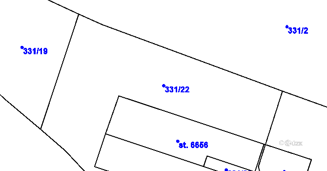 Parcela st. 331/22 v KÚ Zábřeh nad Odrou, Katastrální mapa