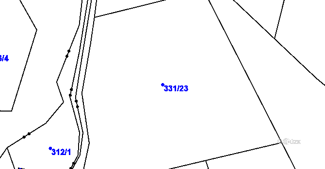 Parcela st. 331/23 v KÚ Zábřeh nad Odrou, Katastrální mapa