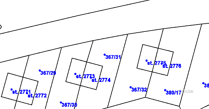 Parcela st. 367/31 v KÚ Zábřeh nad Odrou, Katastrální mapa