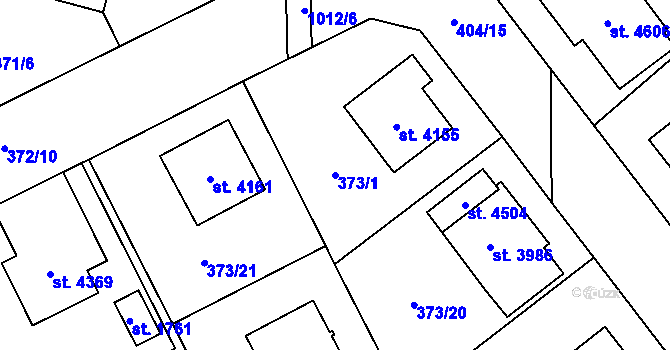 Parcela st. 373/1 v KÚ Zábřeh nad Odrou, Katastrální mapa
