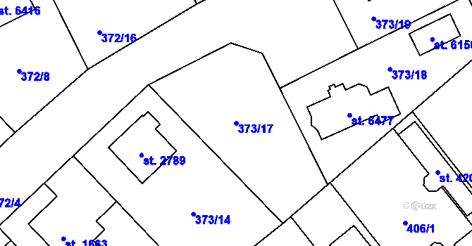 Parcela st. 373/17 v KÚ Zábřeh nad Odrou, Katastrální mapa