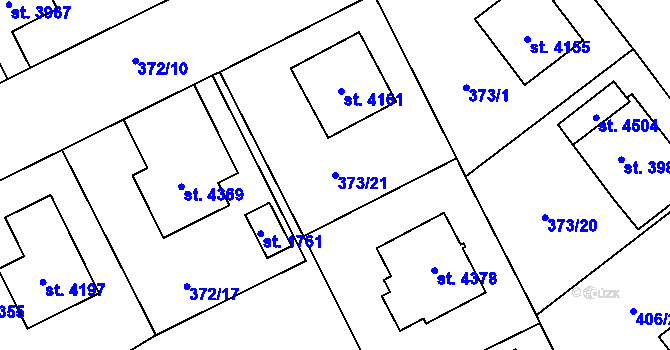 Parcela st. 373/21 v KÚ Zábřeh nad Odrou, Katastrální mapa