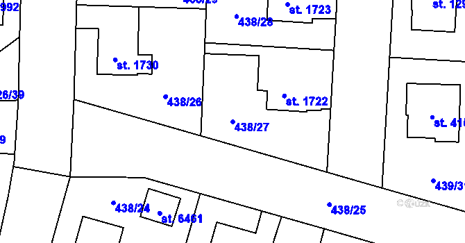 Parcela st. 438/27 v KÚ Zábřeh nad Odrou, Katastrální mapa