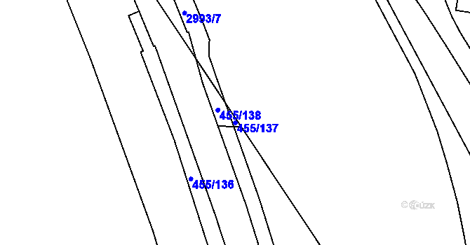 Parcela st. 455/137 v KÚ Zábřeh nad Odrou, Katastrální mapa