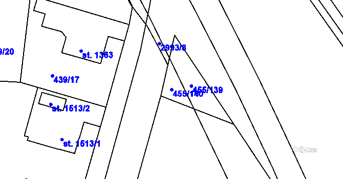 Parcela st. 455/140 v KÚ Zábřeh nad Odrou, Katastrální mapa