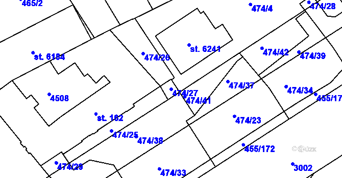 Parcela st. 474/27 v KÚ Zábřeh nad Odrou, Katastrální mapa