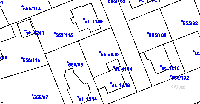Parcela st. 555/130 v KÚ Zábřeh nad Odrou, Katastrální mapa