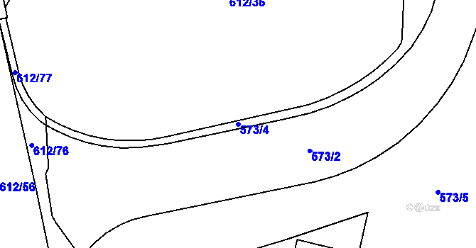 Parcela st. 573/4 v KÚ Zábřeh nad Odrou, Katastrální mapa