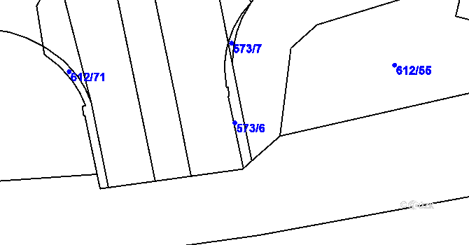 Parcela st. 573/6 v KÚ Zábřeh nad Odrou, Katastrální mapa