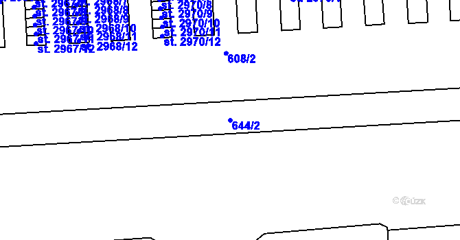 Parcela st. 644/2 v KÚ Zábřeh nad Odrou, Katastrální mapa