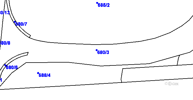 Parcela st. 680/3 v KÚ Zábřeh nad Odrou, Katastrální mapa