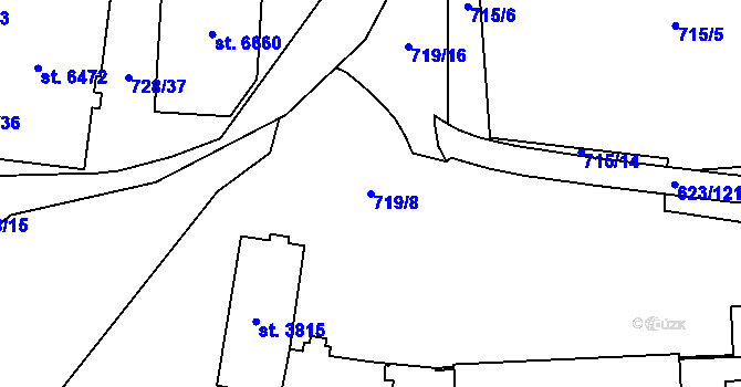 Parcela st. 719/8 v KÚ Zábřeh nad Odrou, Katastrální mapa