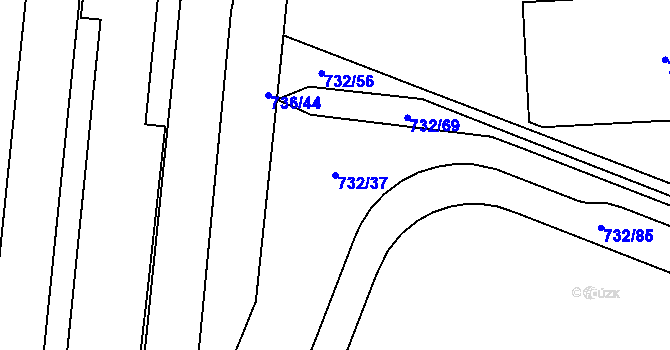 Parcela st. 732/37 v KÚ Zábřeh nad Odrou, Katastrální mapa