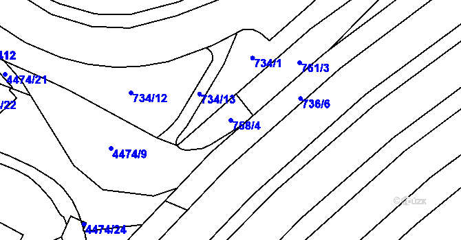 Parcela st. 758/4 v KÚ Zábřeh nad Odrou, Katastrální mapa