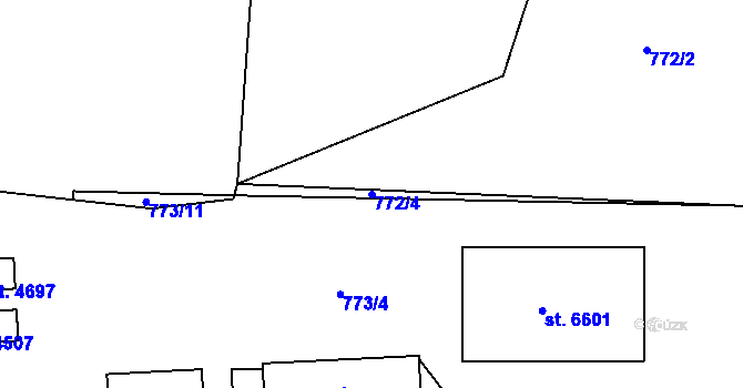 Parcela st. 772/4 v KÚ Zábřeh nad Odrou, Katastrální mapa