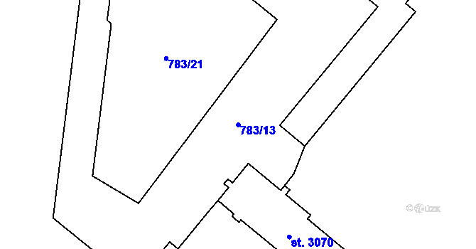 Parcela st. 783/13 v KÚ Zábřeh nad Odrou, Katastrální mapa