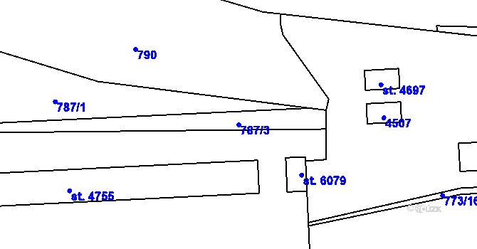 Parcela st. 787/3 v KÚ Zábřeh nad Odrou, Katastrální mapa