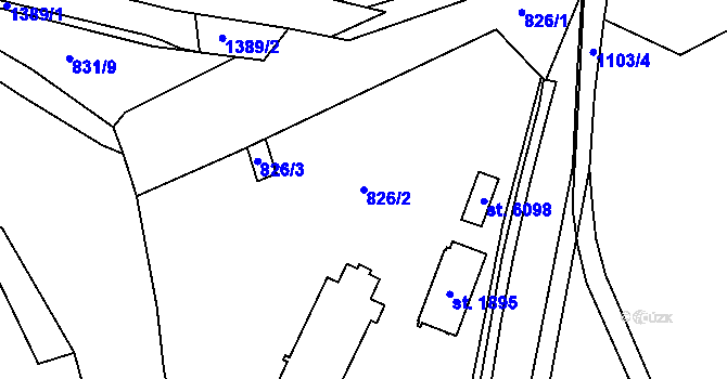 Parcela st. 826/2 v KÚ Zábřeh nad Odrou, Katastrální mapa