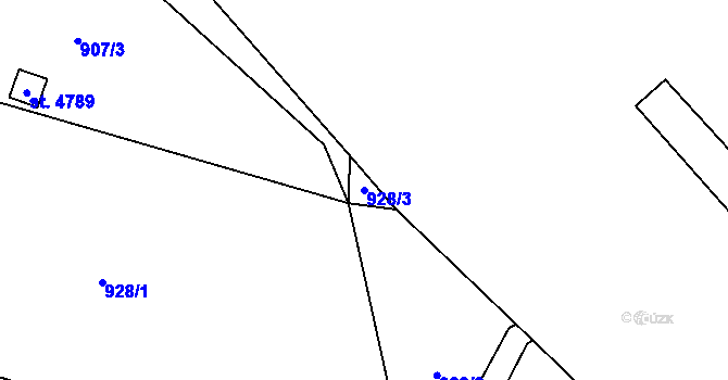 Parcela st. 928/3 v KÚ Zábřeh nad Odrou, Katastrální mapa