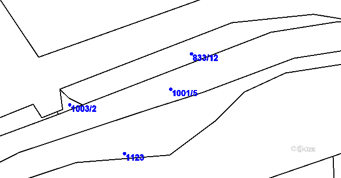 Parcela st. 1001/5 v KÚ Zábřeh nad Odrou, Katastrální mapa