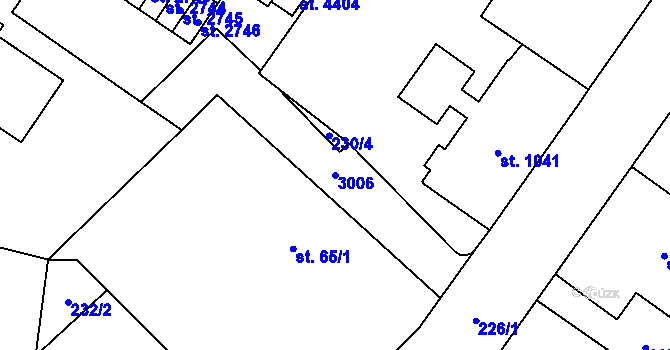 Parcela st. 3006 v KÚ Zábřeh nad Odrou, Katastrální mapa