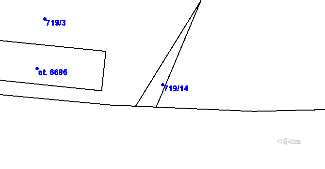 Parcela st. 719/14 v KÚ Zábřeh nad Odrou, Katastrální mapa