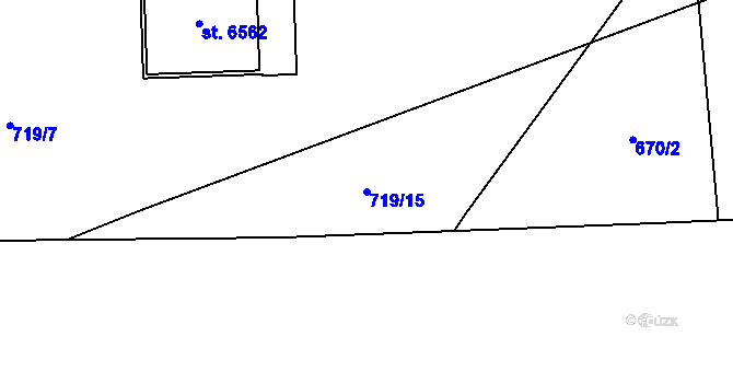 Parcela st. 719/15 v KÚ Zábřeh nad Odrou, Katastrální mapa