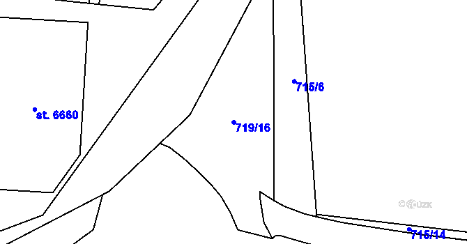 Parcela st. 719/16 v KÚ Zábřeh nad Odrou, Katastrální mapa
