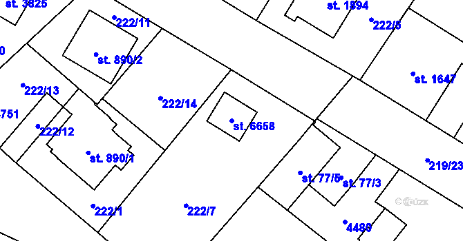 Parcela st. 6658 v KÚ Zábřeh nad Odrou, Katastrální mapa