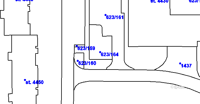 Parcela st. 623/164 v KÚ Zábřeh nad Odrou, Katastrální mapa