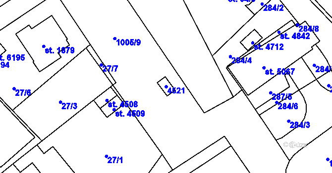 Parcela st. 4521 v KÚ Zábřeh nad Odrou, Katastrální mapa