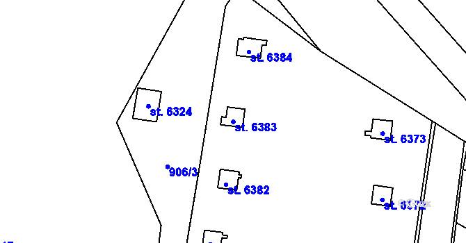 Parcela st. 6383 v KÚ Zábřeh nad Odrou, Katastrální mapa