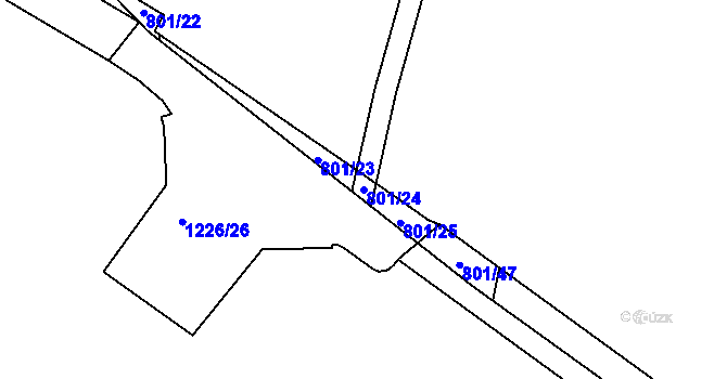 Parcela st. 801/24 v KÚ Zábřeh nad Odrou, Katastrální mapa