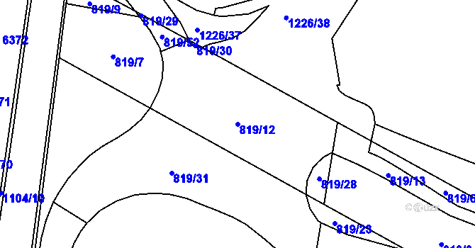 Parcela st. 819/12 v KÚ Zábřeh nad Odrou, Katastrální mapa