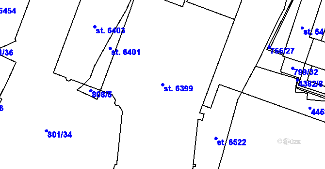 Parcela st. 6399 v KÚ Zábřeh nad Odrou, Katastrální mapa