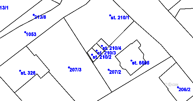 Parcela st. 210/3 v KÚ Zábřeh nad Odrou, Katastrální mapa
