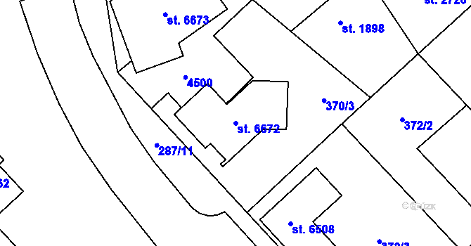 Parcela st. 6672 v KÚ Zábřeh nad Odrou, Katastrální mapa