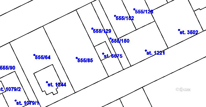 Parcela st. 6675 v KÚ Zábřeh nad Odrou, Katastrální mapa
