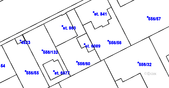 Parcela st. 6089 v KÚ Zábřeh nad Odrou, Katastrální mapa