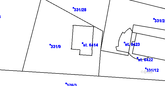 Parcela st. 6414 v KÚ Zábřeh nad Odrou, Katastrální mapa