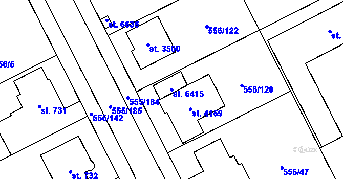 Parcela st. 6415 v KÚ Zábřeh nad Odrou, Katastrální mapa