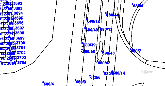 Parcela st. 680/39 v KÚ Zábřeh nad Odrou, Katastrální mapa