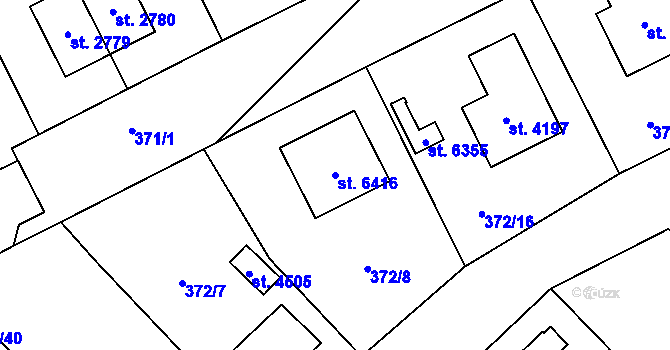 Parcela st. 6416 v KÚ Zábřeh nad Odrou, Katastrální mapa