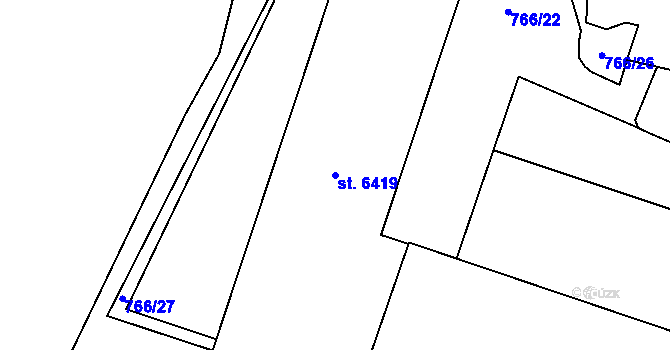 Parcela st. 6419 v KÚ Zábřeh nad Odrou, Katastrální mapa