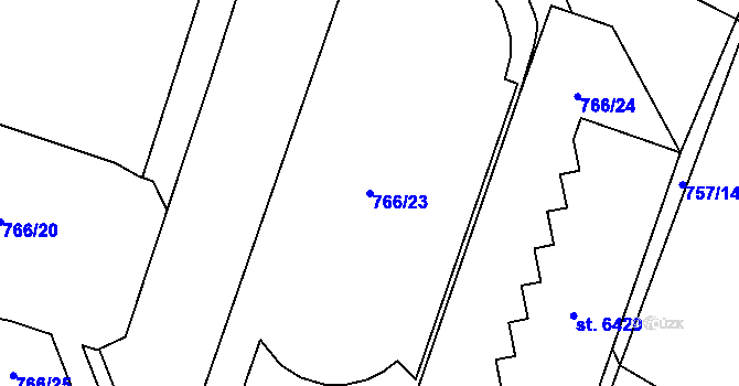 Parcela st. 766/23 v KÚ Zábřeh nad Odrou, Katastrální mapa