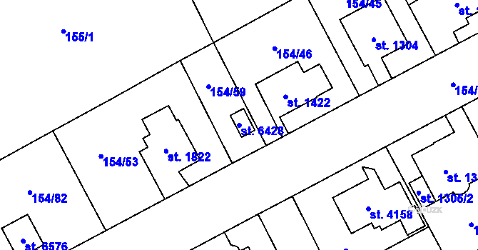 Parcela st. 6428 v KÚ Zábřeh nad Odrou, Katastrální mapa
