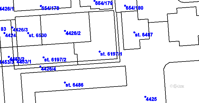 Parcela st. 6197/1 v KÚ Zábřeh nad Odrou, Katastrální mapa