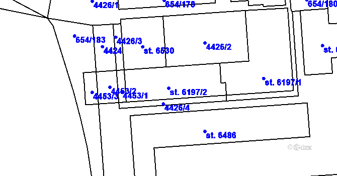 Parcela st. 6197/2 v KÚ Zábřeh nad Odrou, Katastrální mapa