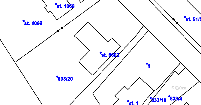 Parcela st. 6682 v KÚ Zábřeh nad Odrou, Katastrální mapa