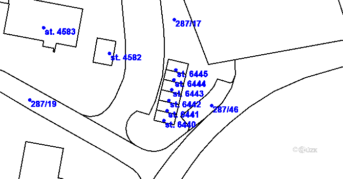 Parcela st. 6443 v KÚ Zábřeh nad Odrou, Katastrální mapa